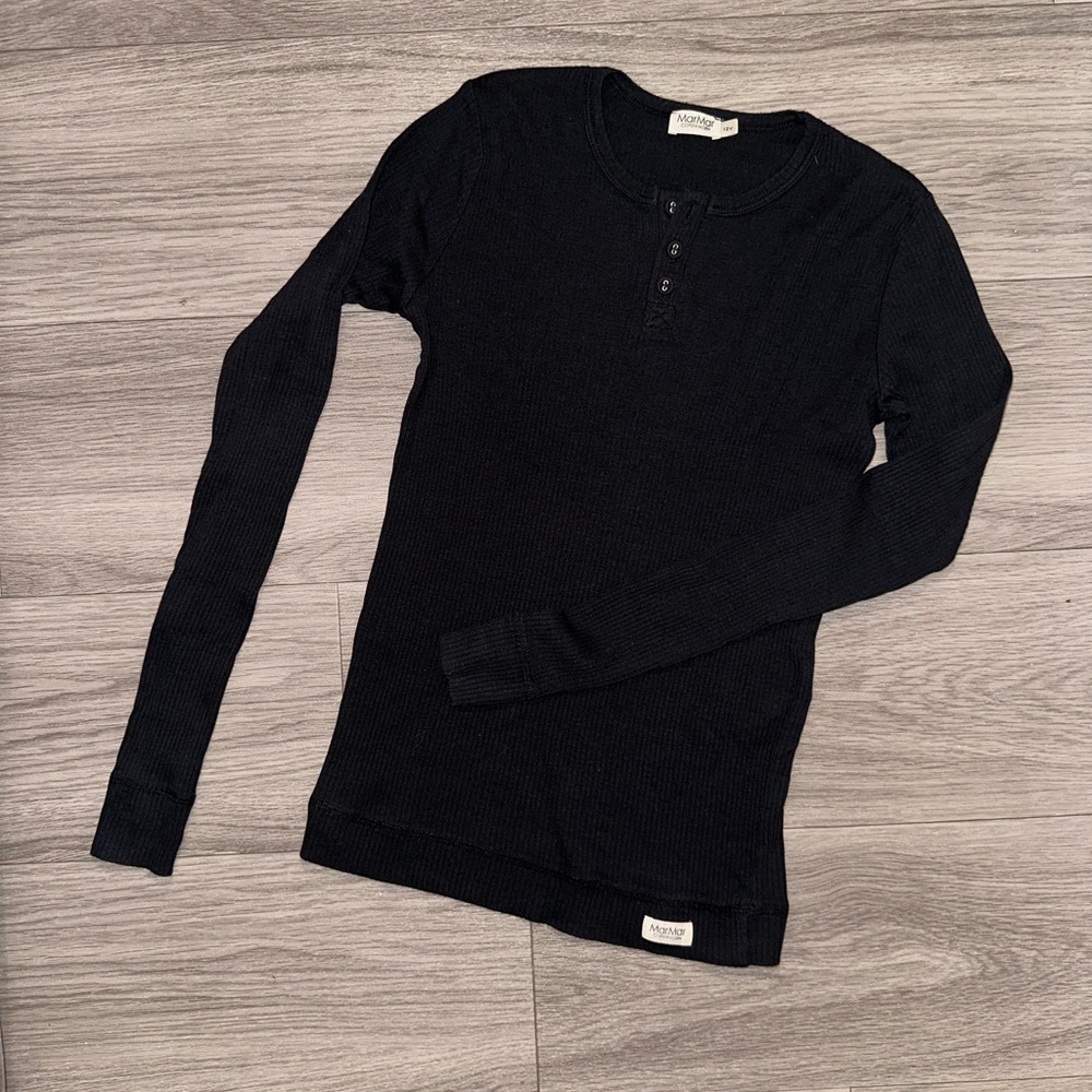 *Bundled 2 Long/Short Sleeve Modal Ribbed Henley Shirts Bundle (Boys, 12y/152cm)